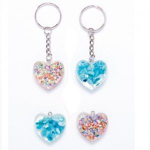 2822 Glitter Confetti Heart Keychain (Set of 4)