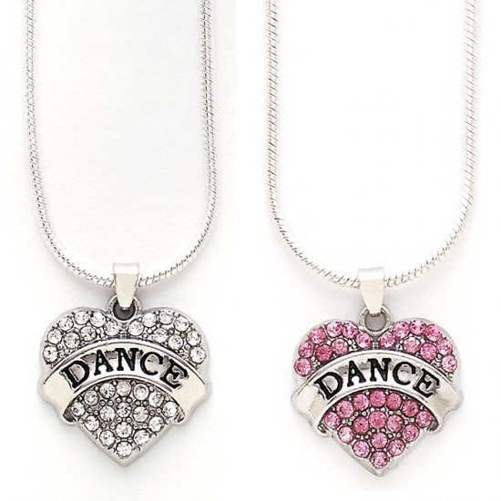 2773 Rhinestone Heart Necklace (Set of 2) - Click Image to Close