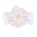 3904 White Bow with Flower Clip