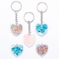 2822 Glitter Confetti Heart Keychain (Set of 5)