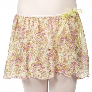 4311YF Girls Yellow Floral Pull On Skirt
