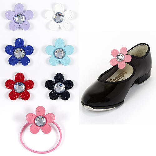 3022 Glittery Flower Tap Ties - Click Image to Close