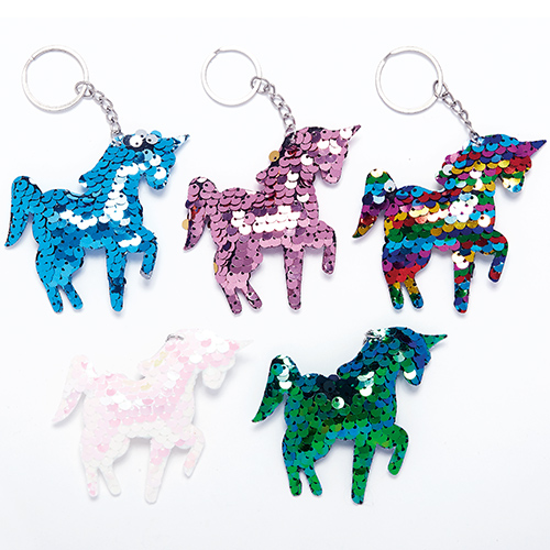 2823 Sequin Unicorn Keychain (Set of 3) - Click Image to Close