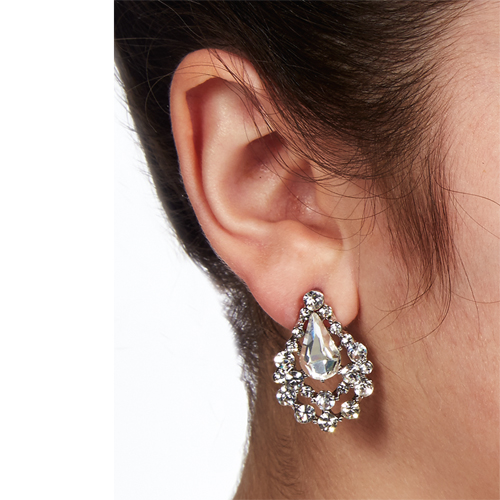 2706 Crystal Teardrop Earrings - Click Image to Close