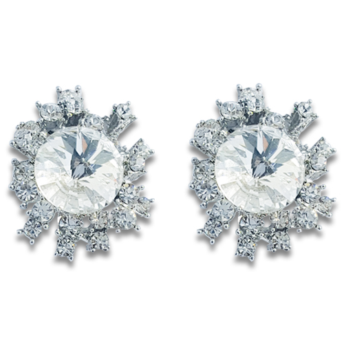 2707 Crystal Starburst Earrings - Click Image to Close