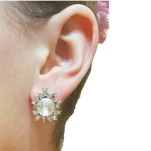 2707 Crystal Starburst Earrings - Click Image to Close