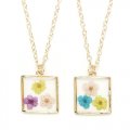 2692 Pressed Flower Necklace (Square) Set of 2