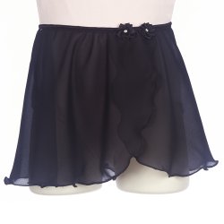 4431Bk Girls Georgette Mock Wrap (Black)