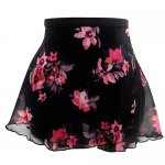 4491BF Ladies 12" Black Floral Chiffon Wrap