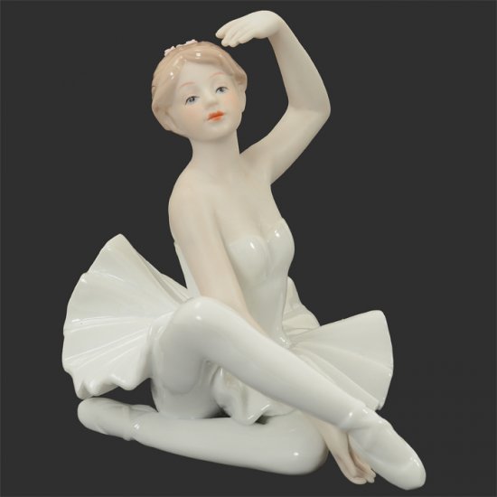 6017A Ceramic Ballet Dancer (Arm Up Pose) - Click Image to Close