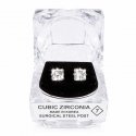 2716 Square CZ Post Earrings