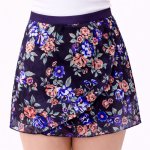 4481FB Ladies 14" Floral Blues Chiffon Wrap