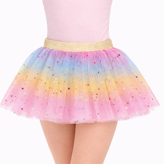 4428PP 3 Layer Star Rainbow Tutu (Pink Party) - Click Image to Close