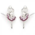 5500 Pink Crystal Ballerina Earrings