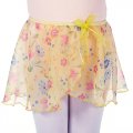 4341FY Girls Floral Yellow Mock Wrap