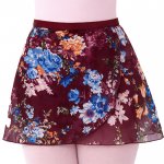 4481WB Ladies 14" Wine/Blue Floral Print Wrap