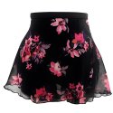4491BF Ladies 12" Black Floral Chiffon Wrap
