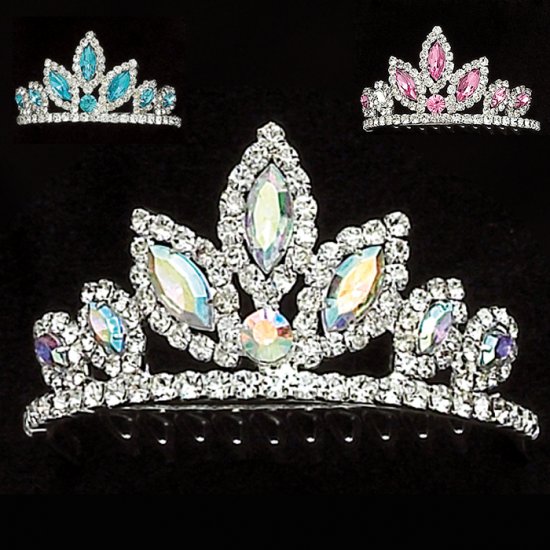 2803 Rhinestone with Color Tiara - Click Image to Close