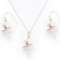 5501 3D Ballerina Necklace/Earring Set