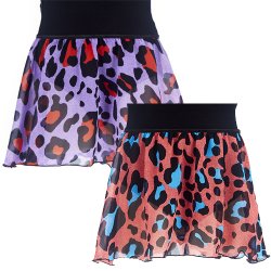 4333AP Girls Animal Print Pull On Skirt Pair