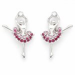 5500 Pink Crystal Ballerina Earrings