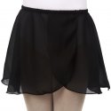 4460 Girls Black Georgette Mock Wrap