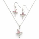 5501 3D Ballerina Necklace/Earring Set