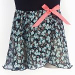 4465A Girls Blue Neon Floral Mock Wrap