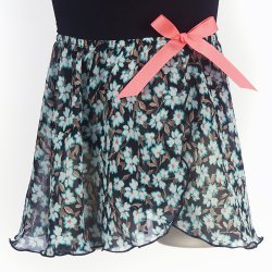 4465A Girls Blue Neon Floral Mock Wrap