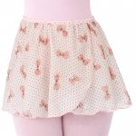 4432PB Girls Pink/Brown Bow Print Mock Wrap