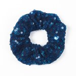 2307Ry Sequin Scrunchie (Royal) Set of 4