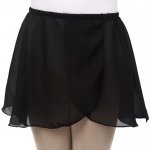 4460 Girls Black Georgette Mock Wrap