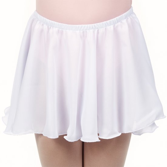 4430Wh Girls Georgette Pull On Skirt (White) - Click Image to Close