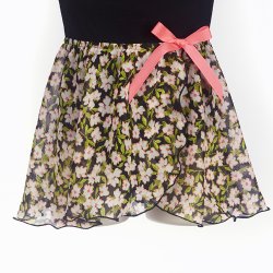 4465B Girls Pink Neon Floral Mock Wrap