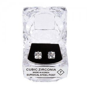 2716 Square CZ Post Earrings