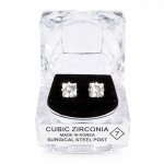 2716 Square CZ Post Earrings