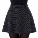 4565SG Ladies Silver Glitter Lines Pull On Skirt