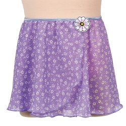 4432LW Girls Chiffon Mock Wrap (Lilac Whimsical Daisy)