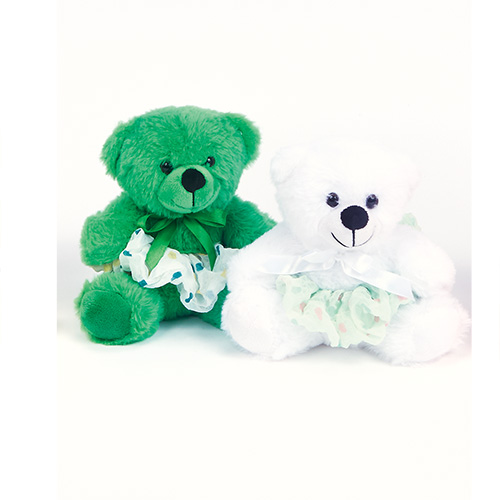 6306GW Dance Bear Pair - Green and White (Set of 2) - Click Image to Close