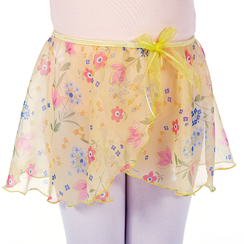 4341FY Girls Floral Yellow Mock Wrap - Click Image to Close