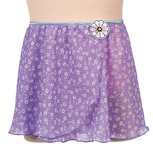 4432LW Girls Chiffon Mock Wrap (Lilac Whimsical Daisy) - Click Image to Close