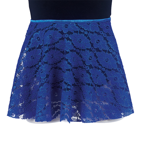 4531Ry Girls Royal Blue Lace Pull On Skirt - Click Image to Close