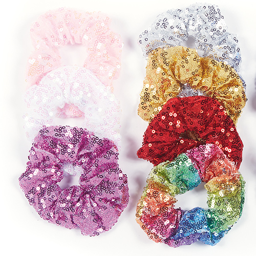 2307 Sequin Scrunchies (Set of 4) - Click Image to Close