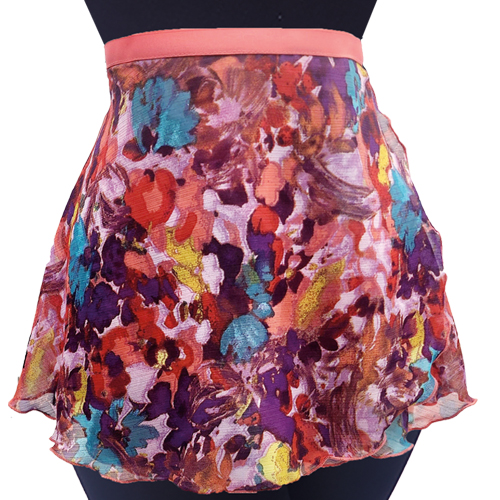 4491FS Ladies 12" Floral Splash Chiffon Wrap - Click Image to Close